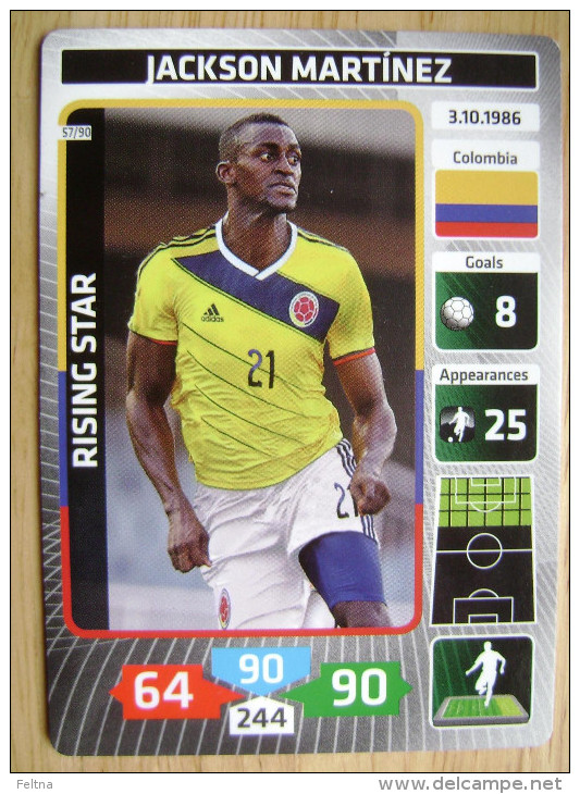 2014 PANINI CARD (NOT STICKER) FIFA SOCCER WORLD CUP JACKSON MARTINEZ COLOMBIA - Other & Unclassified