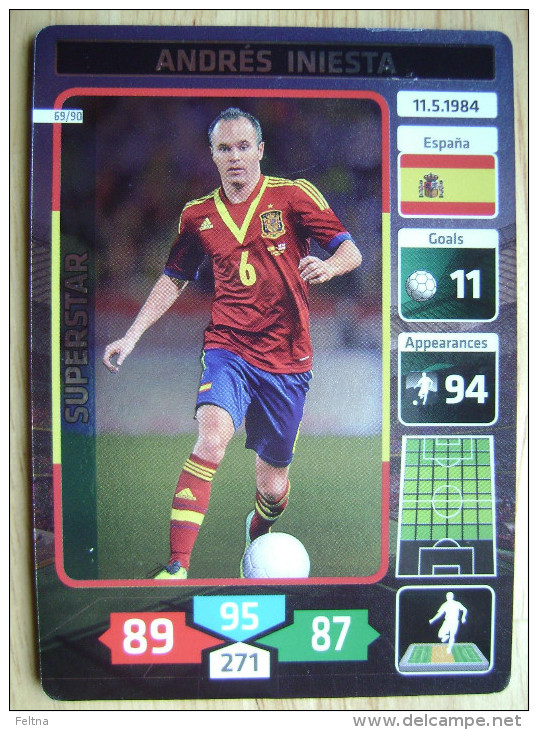 2014 PANINI CARD (NOT STICKER) FIFA SOCCER WORLD CUP ANDRES INIESTA SPAIN - Other & Unclassified