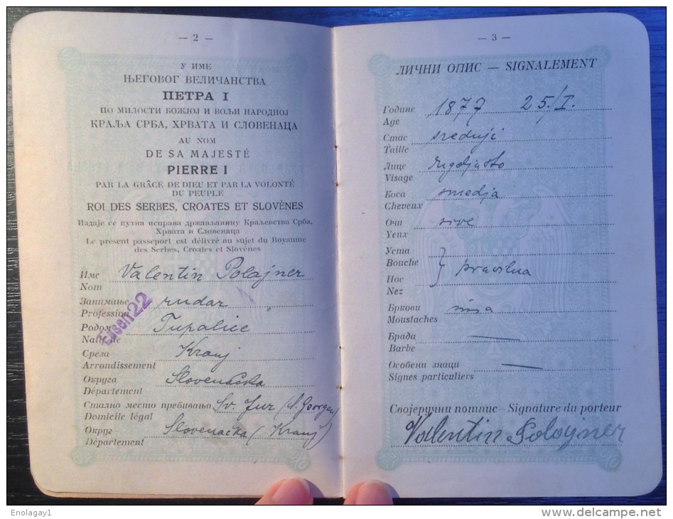 Passport Kingdom Of SHS-Passeport-putn Isprava-delivre A Dusseldorf (74.) - Historical Documents