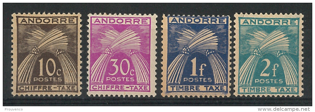 ANDORRE  1943  TAXE  YT 21 22  33 34  * - Unused Stamps