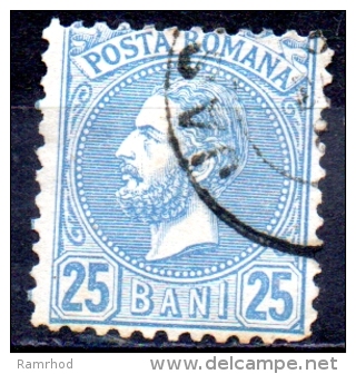 ROMANIA 1880 King Carol - 25b. - Blue   FU - 1858-1880 Fürstentum Moldau