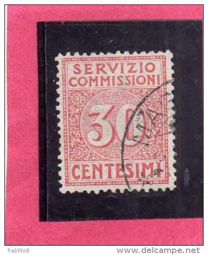 ITALY KINGDOM ITALIA REGNO 1913 SEGNATASSE TAXES TASSE DUE SERVIZIO COMMISSIONI CENT. 30 USATO USED - Taxe