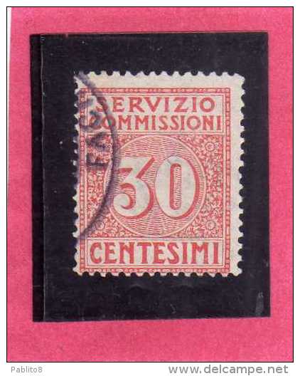 ITALY KINGDOM ITALIA REGNO 1913 SEGNATASSE TAXES TASSE DUE SERVIZIO COMMISSIONI CENT. 30 USATO USED - Strafport