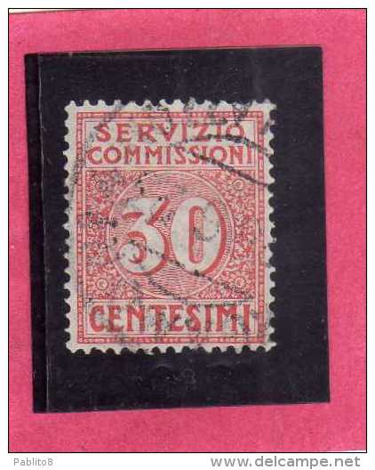 ITALY KINGDOM ITALIA REGNO 1913 SEGNATASSE TAXES TASSE DUE SERVIZIO COMMISSIONI CENT. 30 USATO USED - Strafport