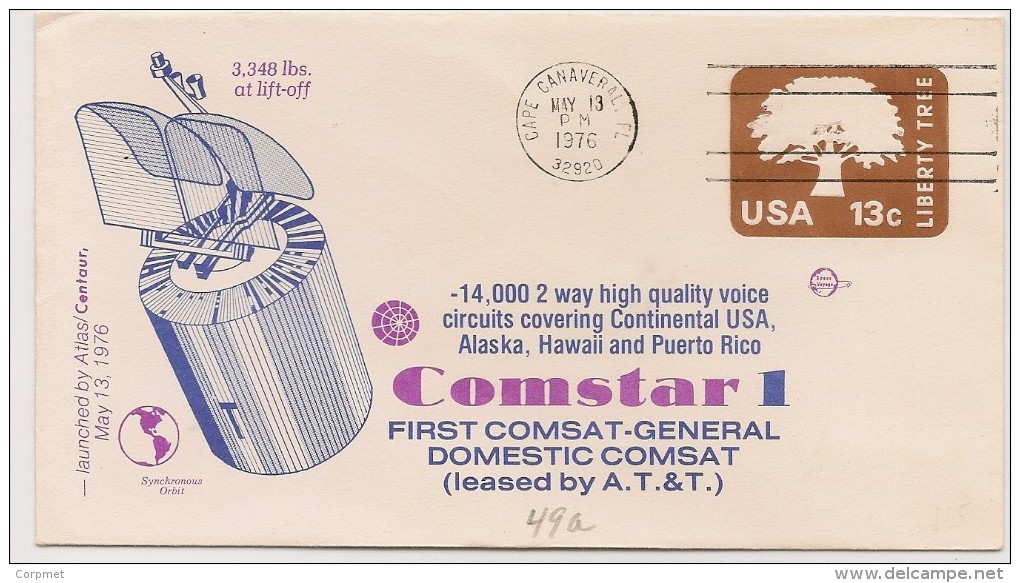 US - 2 - SPACE - US 1976 COVER COMSAT ENTIRE COVER From CAPE CANAVERAL - Etats-Unis