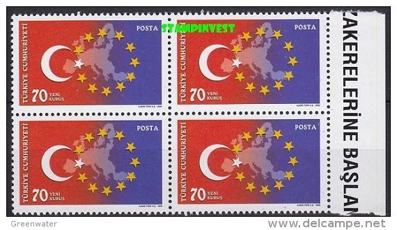 Turkey 2005 Negotiations EU 1v Bl Of 4  ** Mnh (17527) - Neufs