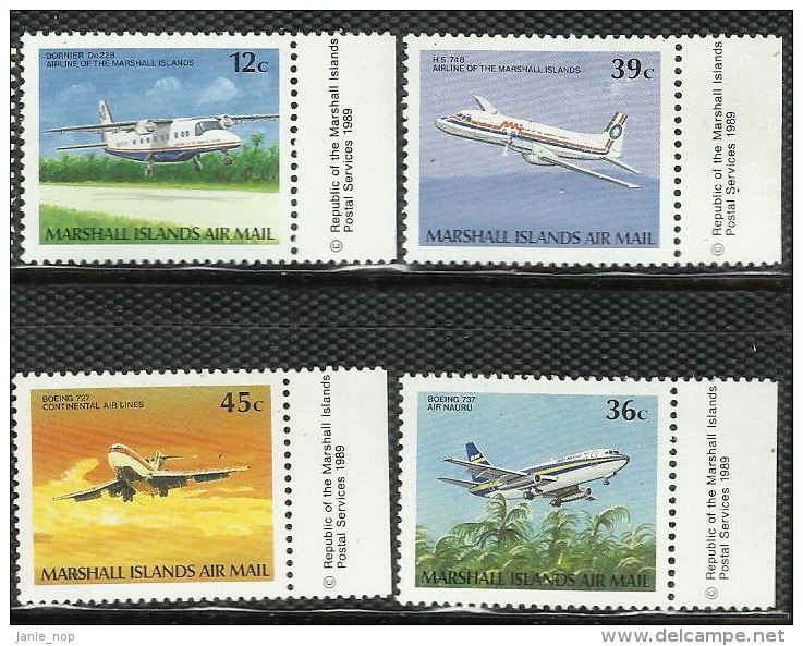 Marshall Islands 1989 Airplanes MNH - Marshall