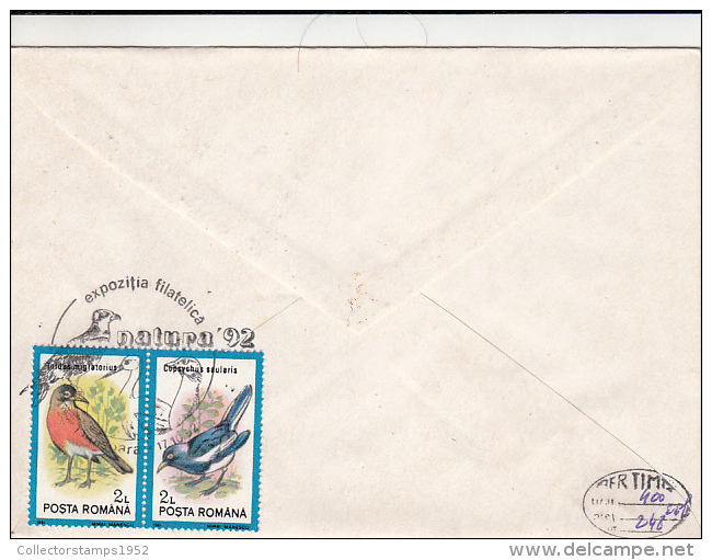 2485- BIRDS, ORANGE MINIVET, SPECIAL COVER, 1992, ROMANIA - Cuckoos & Turacos