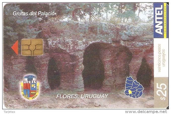 Nº 354 TARJETA DE URUGUAY DE LAS GRUTAS DEL PALACIO EN FLORES - Uruguay