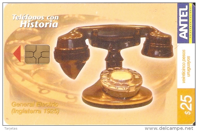 Nº 356 TARJETA DE URUGUAY DE UN TELEFONO DE EPOCA (GENERAL ELECTRIC) INGLATERRA 1925 - Uruguay