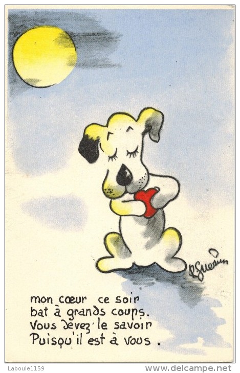 CHIEN, AMOURETTE ET CLAIR DE LUNE : Illustré Guérin : Mon Coeur Ce Soir Bat à Grands Coups - Perros