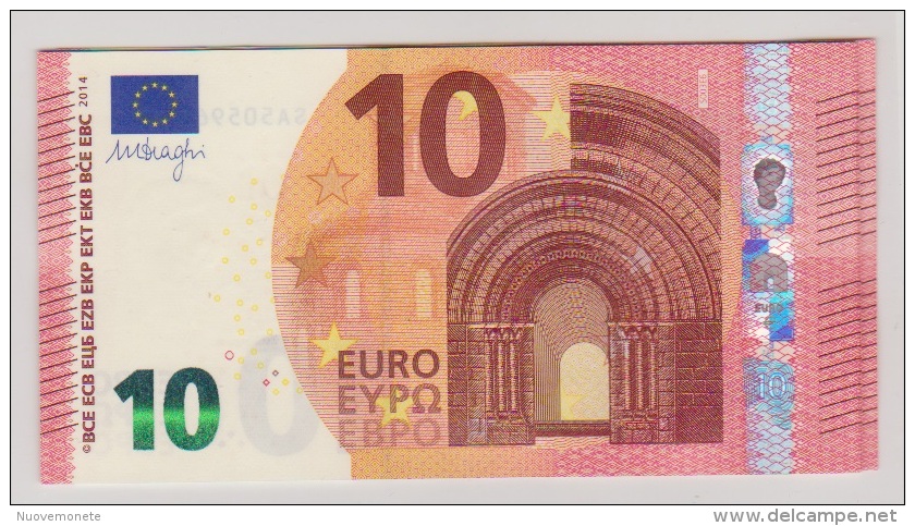 DRAGHI NUOVO TIPO  BANCONOTE DA EURO 10  SA ITALIA S003.. UNC FDS - 10 Euro