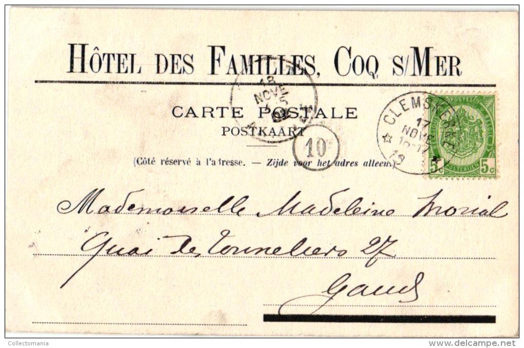 De Haan 3 CPA Hôtel Des Familles 1902    Groupe De Villas Tram       Avenue Leopold  1903 - De Haan
