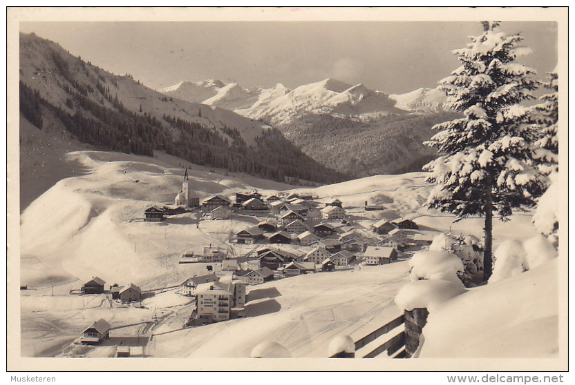 Austria PPC Nr. 14 Berwang M. Lechtaler Alpen Slogan "Aussferner Skiparadies" BERWANG 1938 Echte Real Photo (2 Scans) - Berwang