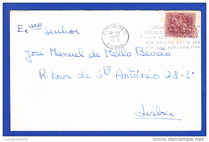 ENVELOPPE -- CACHET - CORREIOS II . LISBOA,  28.IV.1954 - Cartas & Documentos