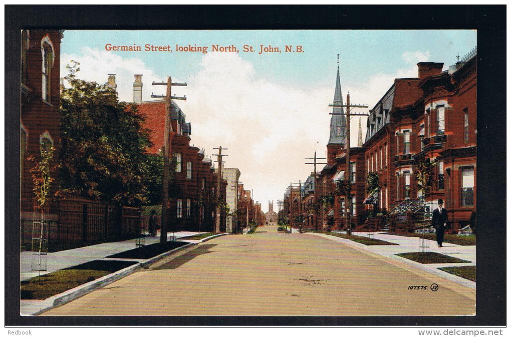 RB 992 - Early Postcard - Germain Street Looking North - St John New Brunswick Canada - St. John