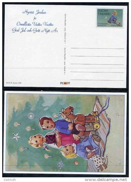 FINLAND 1990 Christmas Postal Stationery  Card, Unused  Michel P165 - Postwaardestukken