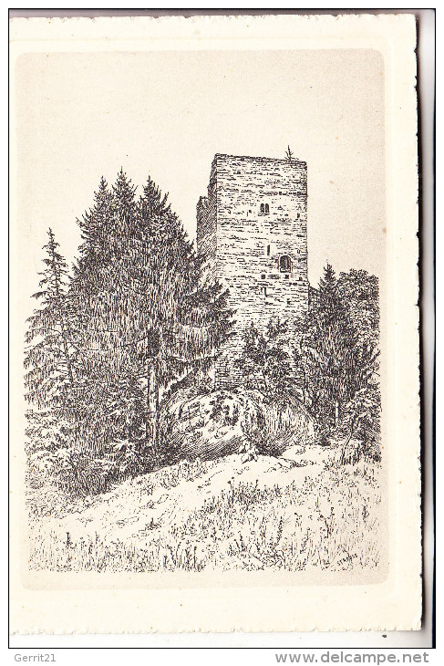 CH 7158 WALTENSBURG, Ruine Jörgenberg, Künstler-Karte, Für Die Taubstummen - Waltensburg/Vuorz