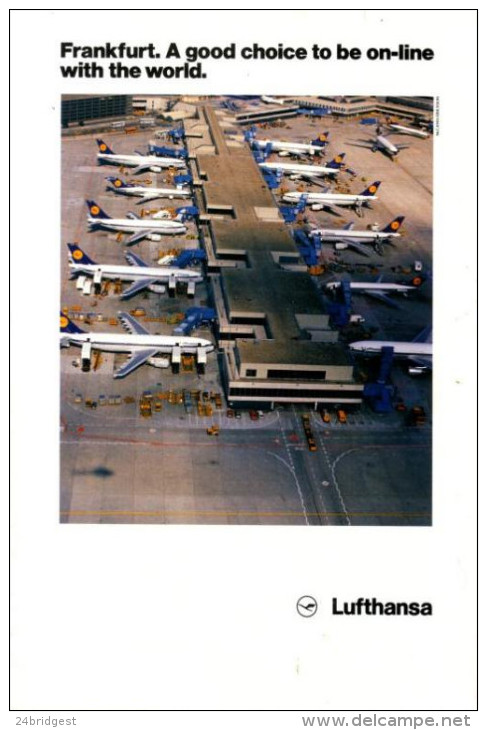 Frankfurt Airport Aerial View Lufthansa Aircraft 1988 - Advertisements