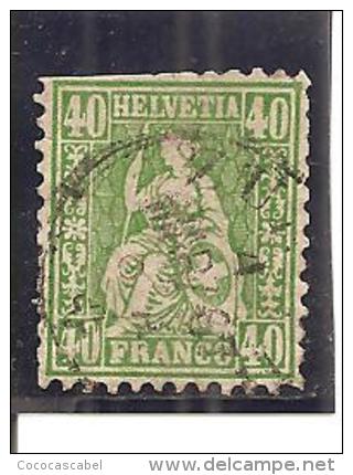 Suiza-Switzerland Nº Yvert 39 (usado) (o) (defectuoso) - Used Stamps