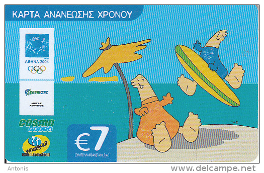GREECE - Athens 2004 Olympics/Mascot 7, Cosmote Prepaid Card 7 Euro, Used - Jeux Olympiques