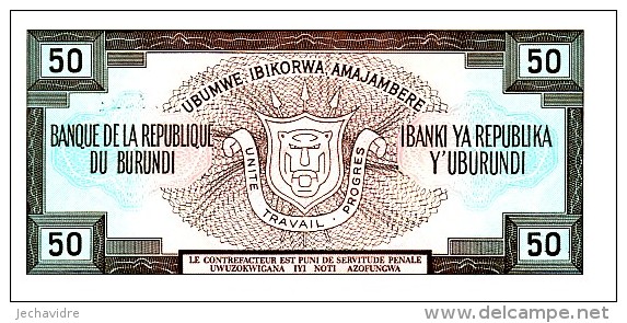 BURUNDI   50 Francs   Daté Du 01-05-1993   Pick 28c     ***** BILLET  NEUF ***** - Burundi