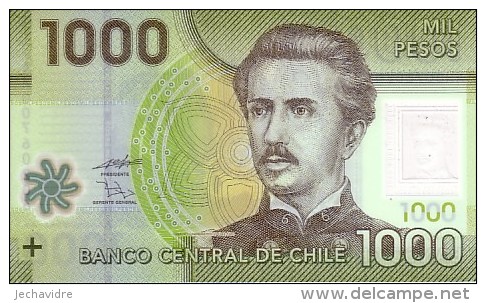 CHILI  1 000 Escudos  Emission De 2010   Pick 161  Polymer       ***** BILLET  NEUF ***** - Chile