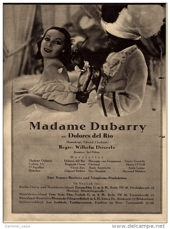 "Illustrierter Film-Kurier"  "Madame Dubarry " Mit Dolores Del Rio , Reginald Owen - Filmprogramm Nr. 2317 Von 1935 - Zeitschriften