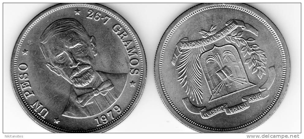 DOMINICAN REPUBLIC 1 PESO 1979 COIN UNC - Dominikanische Rep.