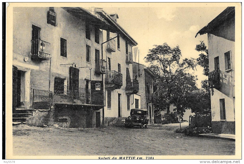 PIEMONTE-TORINO-MATTIE VEDUTA PIAZZA AUTO D'EPOCA CASE SALUTI DA - Altri & Non Classificati