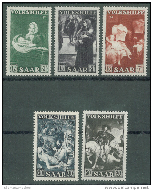 SAAR - 1951 SOCIAL WELFARE/PAINTINGS - Ongebruikt