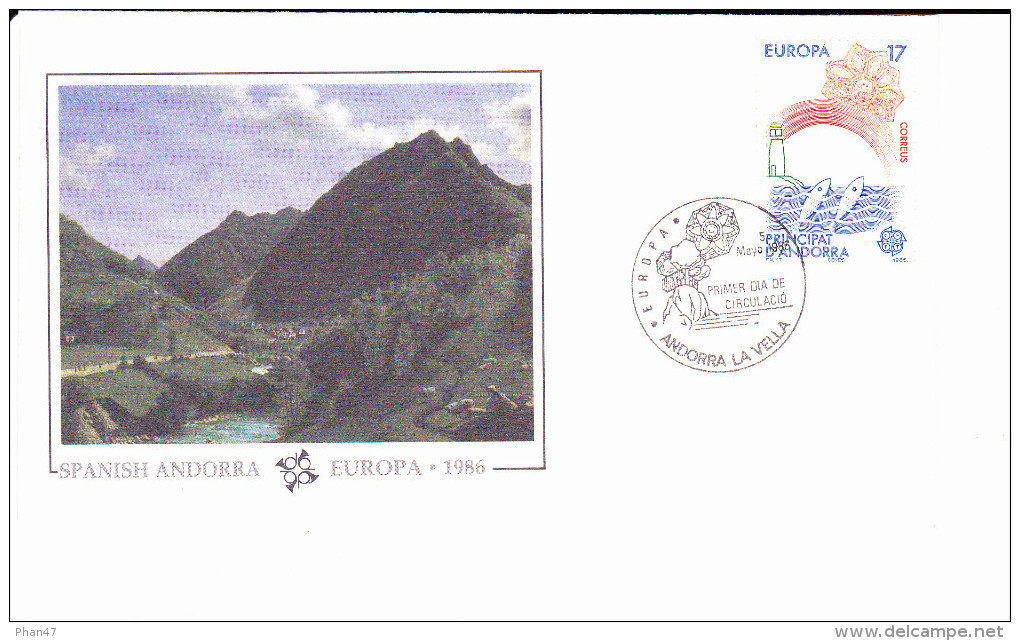 ANDORRE ESPAGNOL, EUROPA, Andorra La Vella, Peinture De Milin Depereaux, FDC, 05/05/1986 - Briefe U. Dokumente