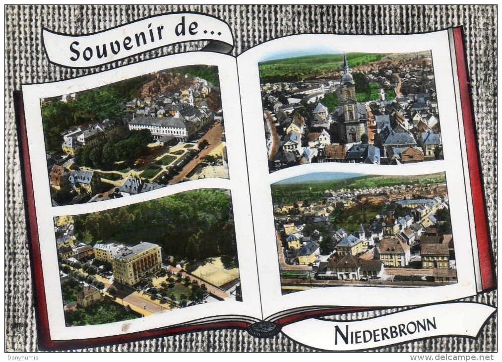 67  NIEDERBRONN               Le Casino , Grand Hôtel Riechshoffen  L'église  Et La Gare - Niederbronn Les Bains