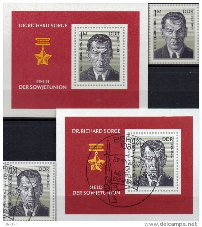 Meissner Der Fall Sorge&DDR 2115+Block 44 ** 23€ Dr.Sorge Tokio 1976 Geheimagent Für Stalin M/s History Sheet Bf Germany - 5. Zeit Der Weltkriege