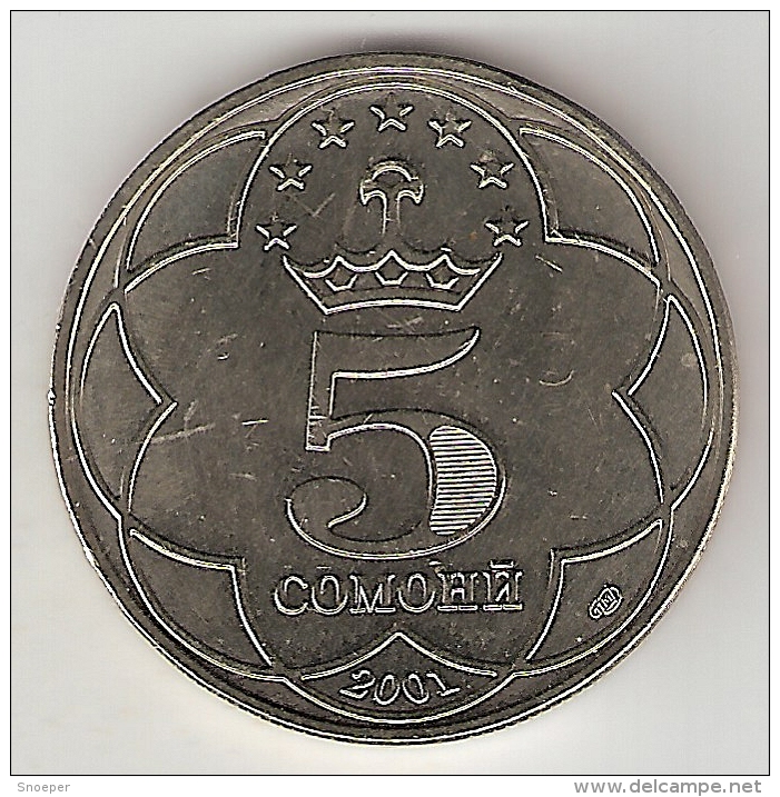 * Tajikistan 5 Somoni   2001 Km  9 - Takiyistán