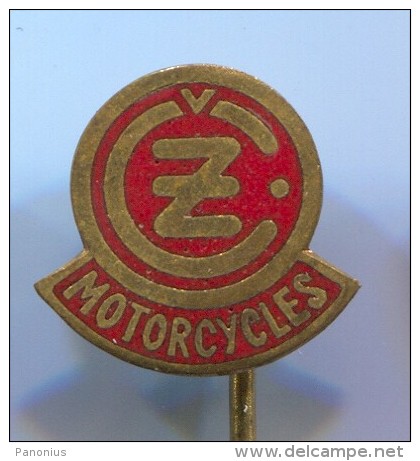Motorbikes, Motorcycle - CZ, Czechoslovakia, Pin, Vintage Badge, Enamel - Motorbikes