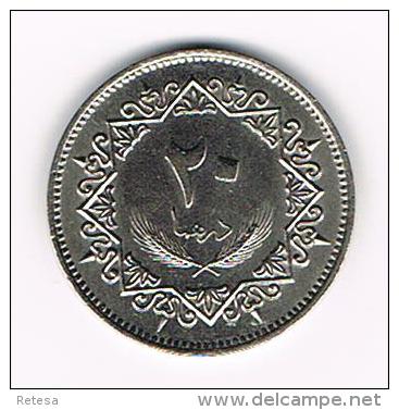 ¨ LIBYA  20 DIRHAMS  1975 - Libye