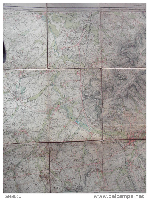 FRASNES 37-4.  Carte De Frasnes - Feuille XXXVII  Planchette N°4  Dépot De La Guerre Belgique 1872 - Autres & Non Classés