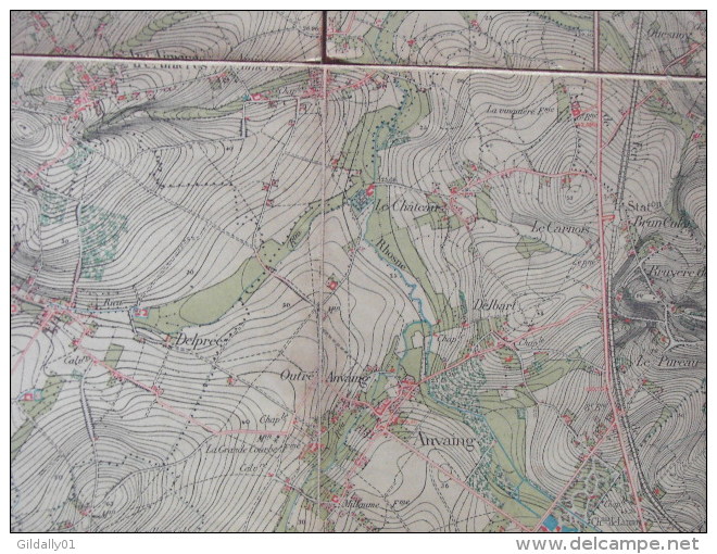 FRASNES 37-4.  Carte De Frasnes - Feuille XXXVII  Planchette N°4  Dépot De La Guerre Belgique 1872 - Autres & Non Classés