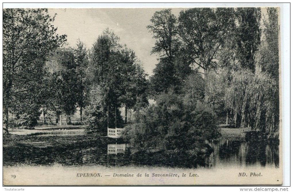 CPA 28 EPERNON DOMAINE DE LA SAVONNIERE LE LAC 1918 - Epernon