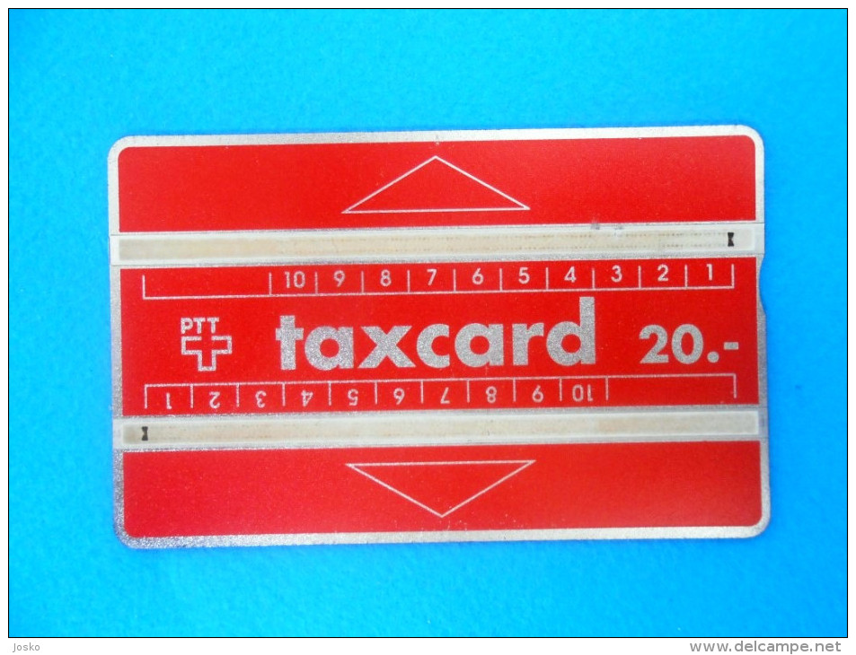 TAXCARD 20.- RED CARD  ( Switzerland Old Rare Card - Code 109B ) Carte Suisse Schweiz Svizzera Swiss - Switzerland