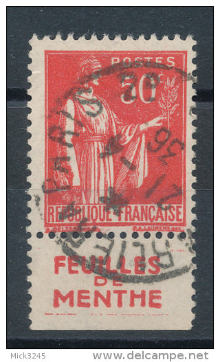 Paix 50c Rouge Type IV Pub Feuilles De Menthe (Ricqlés) - Other & Unclassified