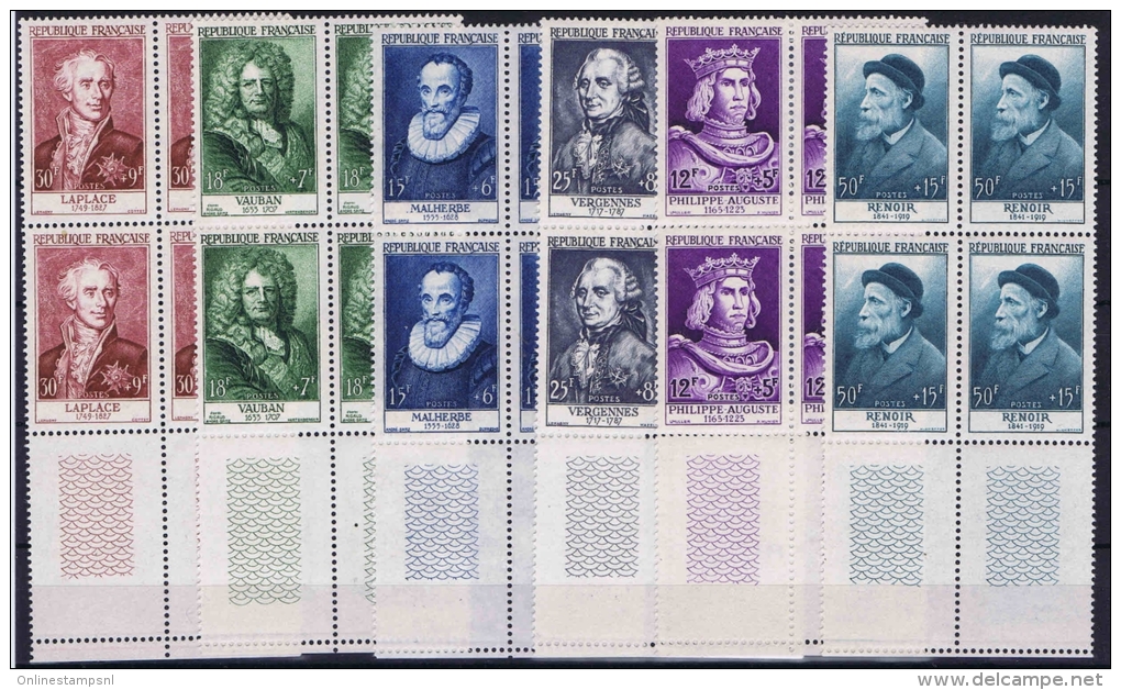 France 1955 Yvert 1027 - 1032 Bord De Feuille, MNH/** Cat Valuer € 640 +++) - Neufs