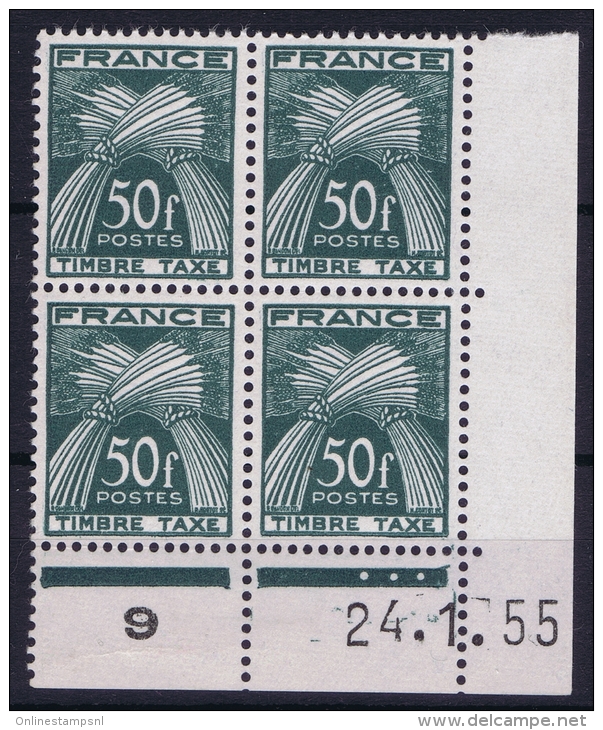 France Tax 88 Coin Date MNH/**  Hinge Is At Lower Border Not On The Stamps! - 1950-1959