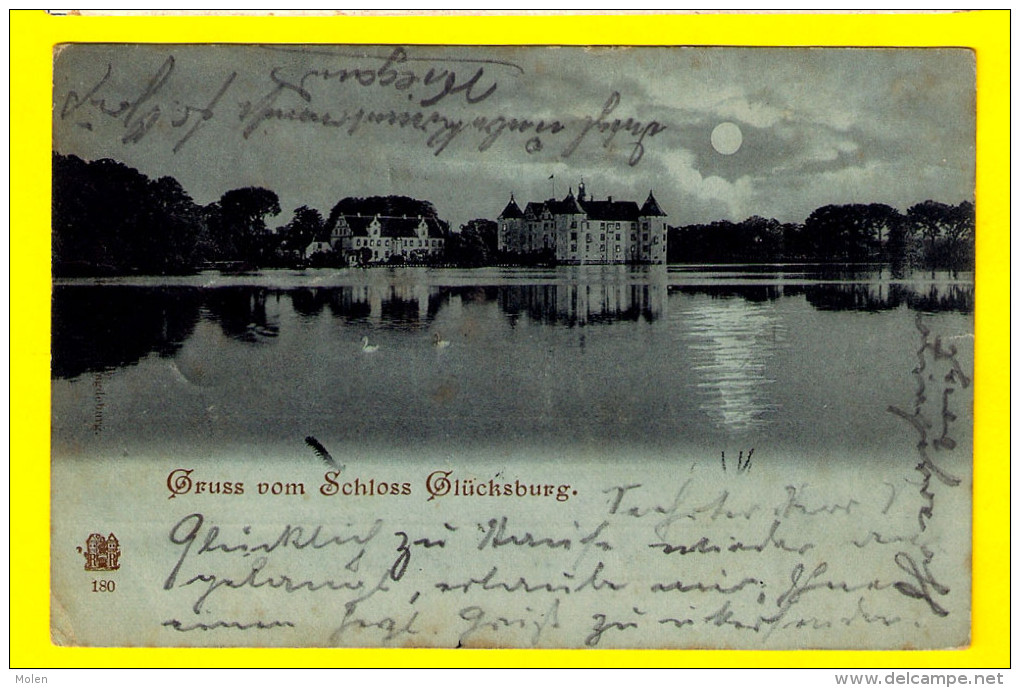 Gelaufen 1898 * GRUSS Vom SCHLOSS GLUCKSBURG S SATZ STRAND-HOTEL LOGIRHAUS OSTSEEBAD Litho Lithographie Glücksburg 3354 - Gluecksburg