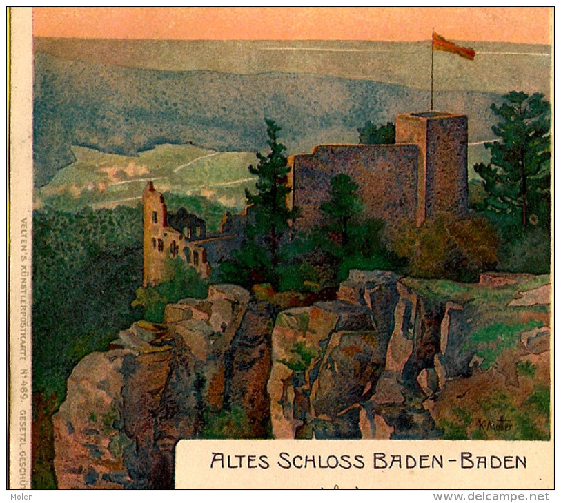 Gelaufen 1901 * ALTES SCHLOSS BADEN-BADEN * Litho Lithographie ILLUSTRATOR ILLUSTRATEUR K Mutter 3415 - Mutter, K.