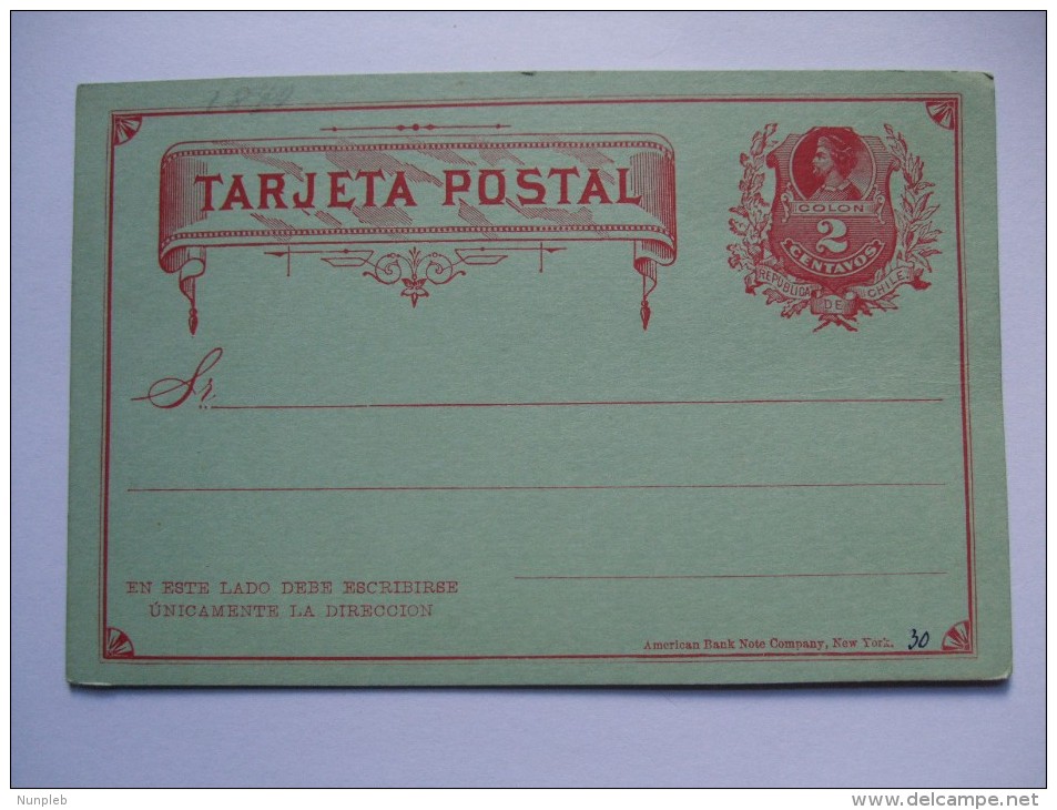 CHILE 1870`S POSTAL STATIONARY CARD UNUSED - Chile