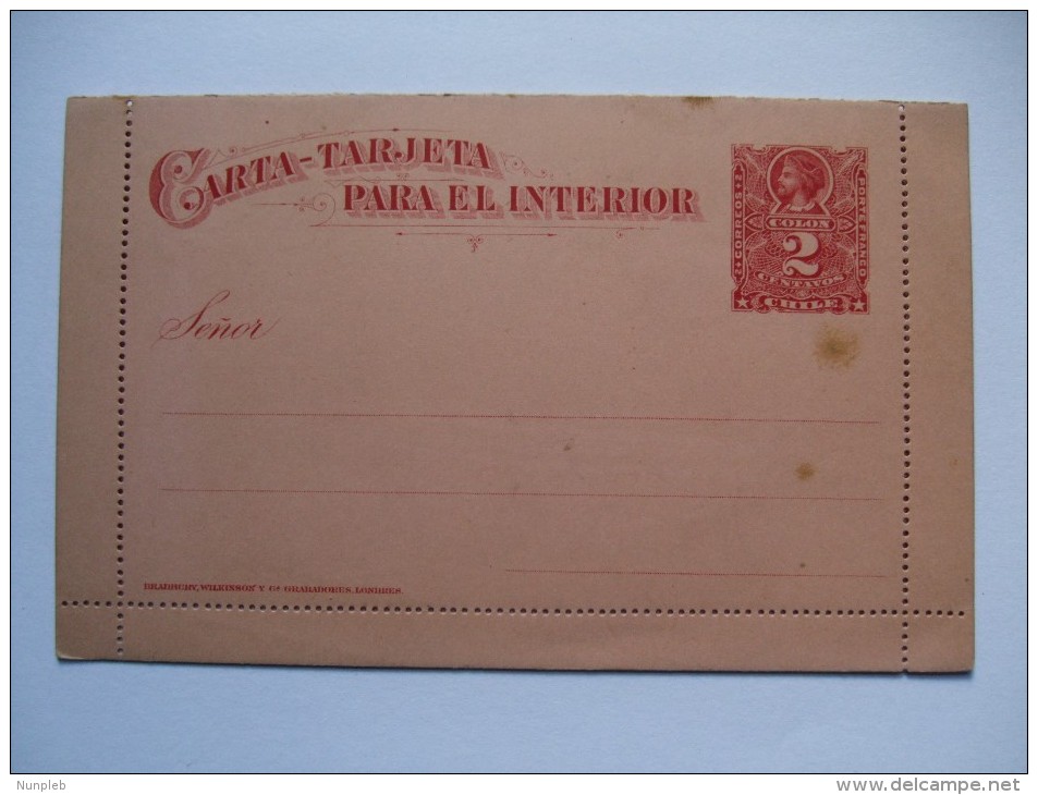 CHILE 1870`S POSTAL STATIONARY LETTERCARD UNUSED - Chile