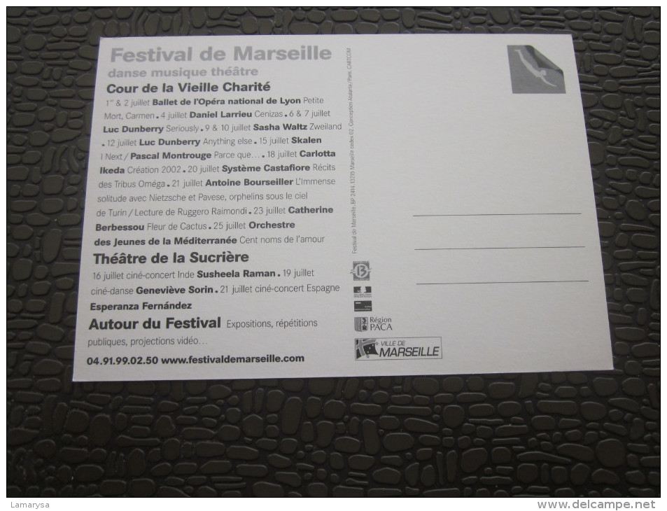 Marseille CPM Publicitaire Sur Le Thème De La Danse Ballet  Musique Théatre Concert Festival  Vieille Charité - Música Y Músicos