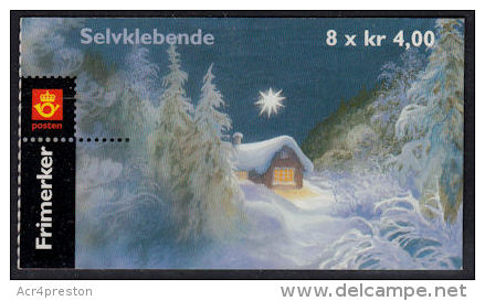 C0376 NORWAY 1999, SG SB119  Stamp Booklet, 8 X 4k, Christmas Self Adhesive,  MNH - Carnets